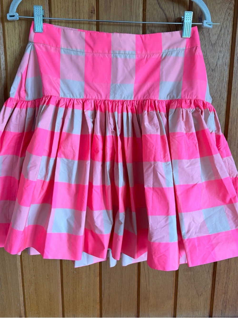 J. Crew Neon Pink & Cream Gingham Dress Set - Picture 4 of 6